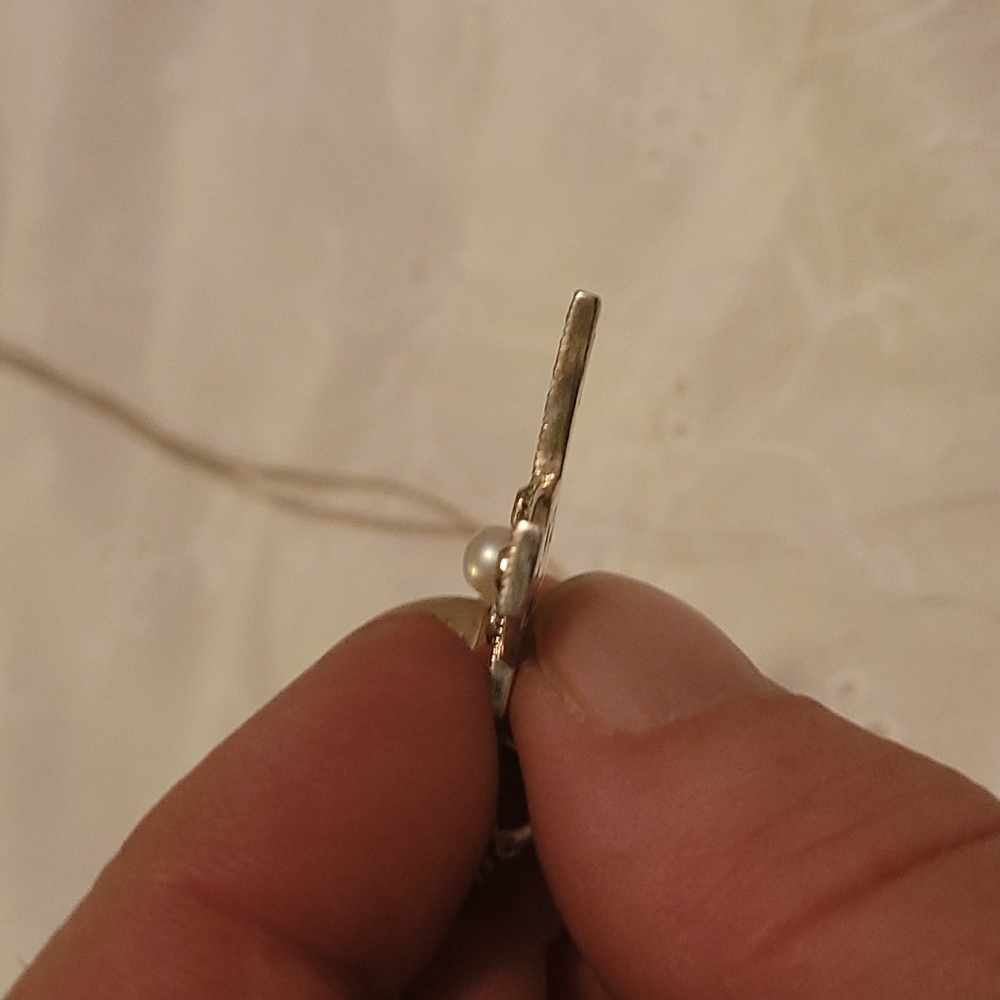 Genuine Emerald and Pearl Celtic Cross - Picture 6 of 9